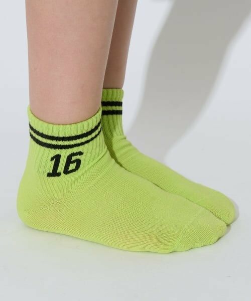 b・ROOM / ビールーム ソックス | ナンバリングソックス（イエローグリーン）