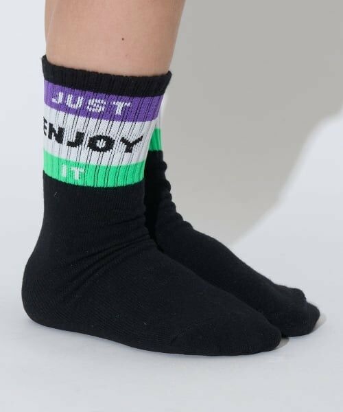 b・ROOM / ビールーム ソックス | ラインロゴソックス（パープル）