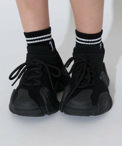 b・ROOM / ビールーム スニーカー | ニットスリッポン（黒）