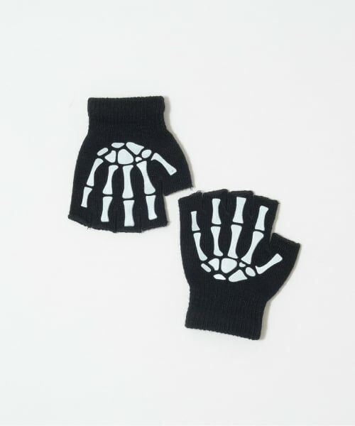 b・ROOM / ビールーム 手袋 | ほねほね蓄光グローブ（黒）