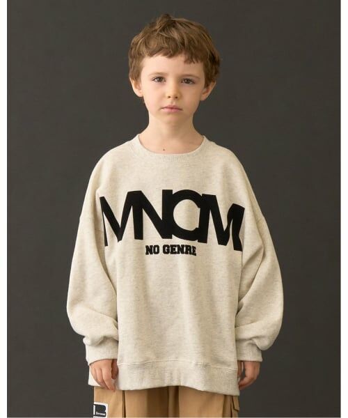 b・ROOM / ビールーム スウェット | 【MNCM】【毛玉バイバイ裏起毛】フロッキープリントビッグスウェット（オートミール）