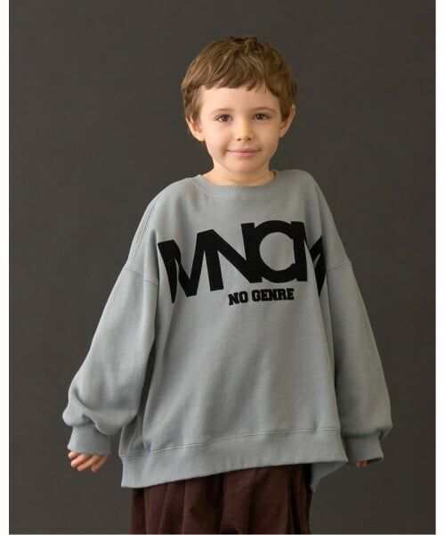 b・ROOM / ビールーム スウェット | 【MNCM】【毛玉バイバイ裏起毛】フロッキープリントビッグスウェット（グレー）