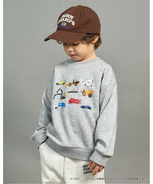 b・ROOM / ビールーム スウェット | 【速乾裏毛】トミカ車集合トレーナー（トップ グレー）
