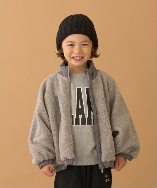 b・ROOM / ビールーム ブルゾン | ボリュームシルエットボアジャケット（グレー）