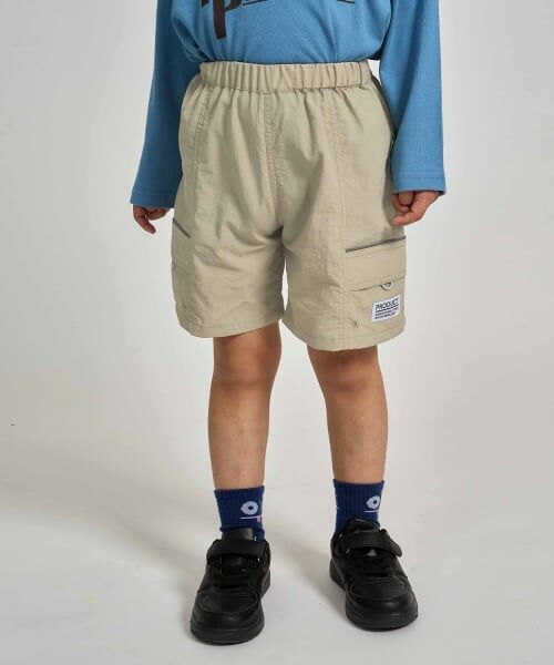 b・ROOM / ビールーム ショート・ハーフ・半端丈パンツ | 【スクール対応】【撥水・防汚・耐久・UV】4分丈パンツ(反射シート付き)(ベージュ)