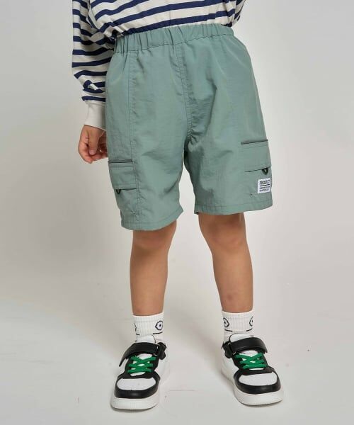 b・ROOM / ビールーム ショート・ハーフ・半端丈パンツ | 【スクール対応】【撥水・防汚・耐久・UV】4分丈パンツ(反射シート付き)(カーキ)