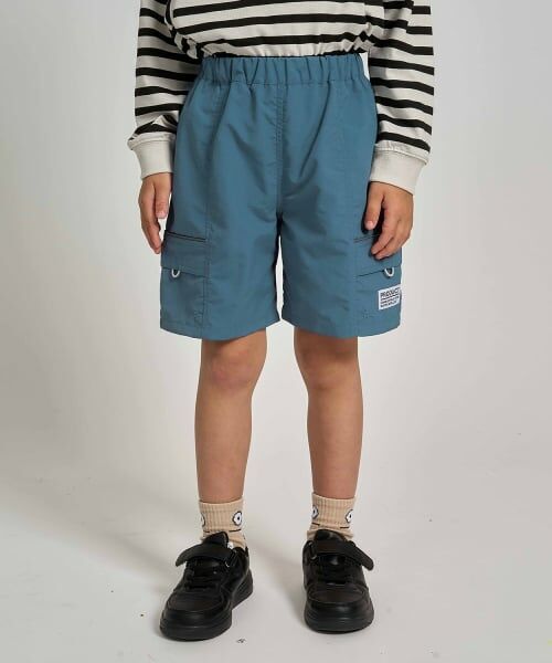 b・ROOM / ビールーム ショート・ハーフ・半端丈パンツ | 【スクール対応】【撥水・防汚・耐久・UV】4分丈パンツ(反射シート付き)(ブルー グリーン)