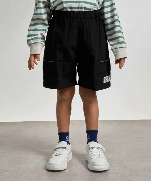 b・ROOM / ビールーム ショート・ハーフ・半端丈パンツ | 【スクール対応】【撥水・防汚・耐久・UV】4分丈パンツ(反射シート付き)(黒)