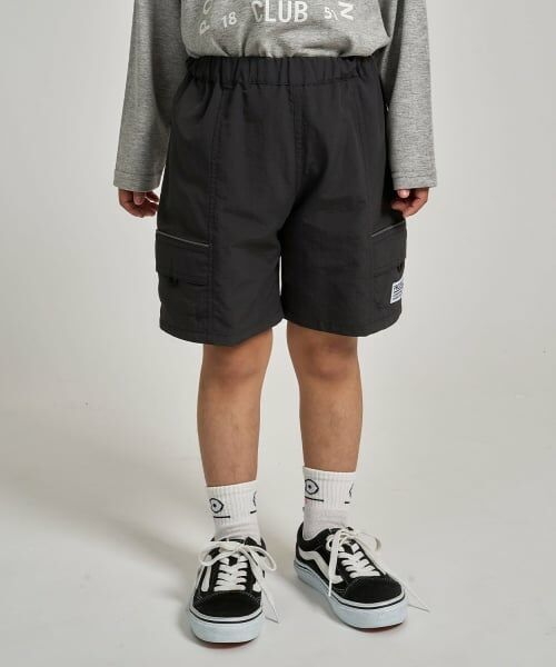 b・ROOM / ビールーム ショート・ハーフ・半端丈パンツ | 【スクール対応】【撥水・防汚・耐久・UV】4分丈パンツ(反射シート付き)(チャコール)