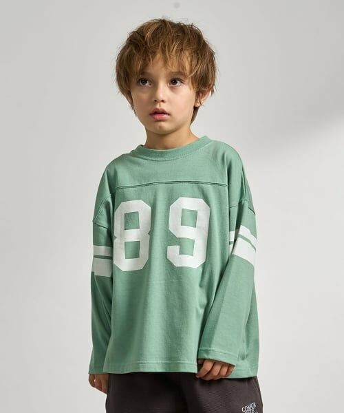 b・ROOM / ビールーム Tシャツ | 【防汚・速乾・型崩れしない】【どちらが前でもOK】【ムテキT】ナンバリングTシャツ（モデレート グリーン）