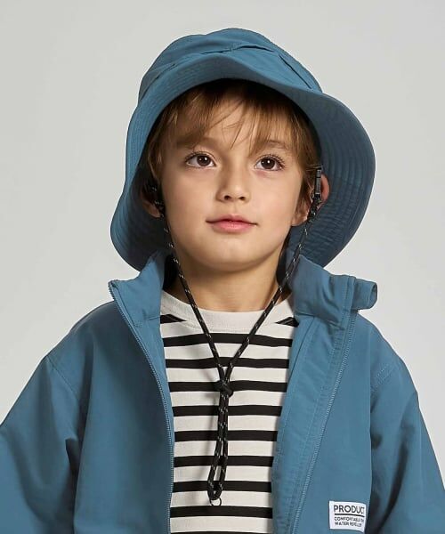 b・ROOM / ビールーム ハット | 【スクール対応】【撥水・防汚・耐久・UV】小さく収納できるハット（反射シート付き)（ブルー グリーン）