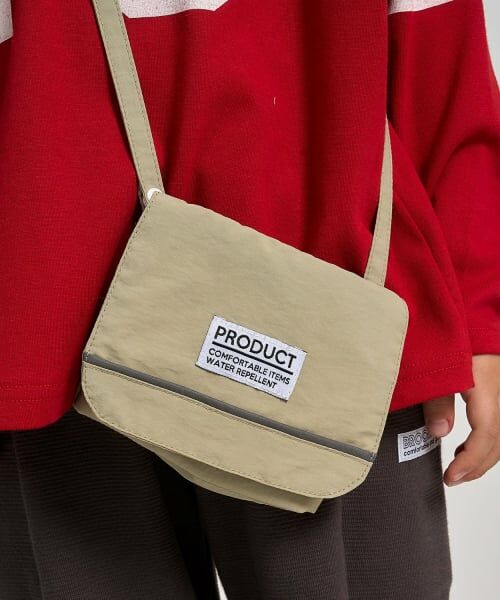b・ROOM / ビールーム ショルダーバッグ | 【スクール対応】【撥水・防汚・耐久・UV】移動ポケット(反射シート付き)（ベージュ）