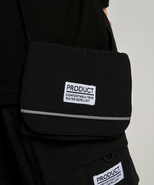 b・ROOM / ビールーム ショルダーバッグ | 【スクール対応】【撥水・防汚・耐久・UV】移動ポケット(反射シート付き)（黒）