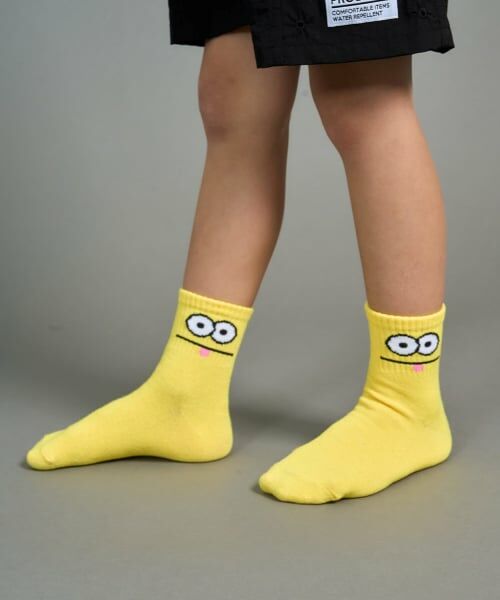 b・ROOM / ビールーム ソックス | ファニーフェイスクルーソックス（黄）