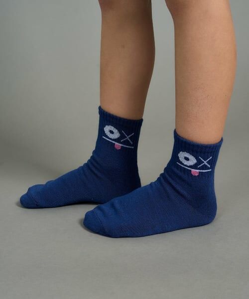 b・ROOM / ビールーム ソックス | ファニーフェイスクルーソックス（紺）