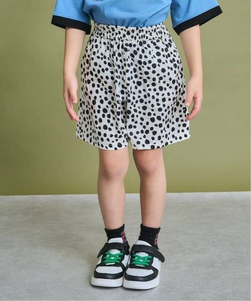 b・ROOM / ビールーム ショート・ハーフ・半端丈パンツ | 【ストレッチで動きやすい】アソート総柄４分丈パンツ（オフ ホワイト）