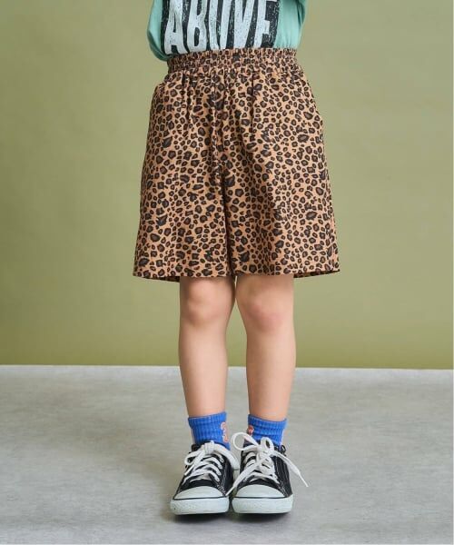 b・ROOM / ビールーム ショート・ハーフ・半端丈パンツ | 【ストレッチで動きやすい】アソート総柄４分丈パンツ（キャメル）
