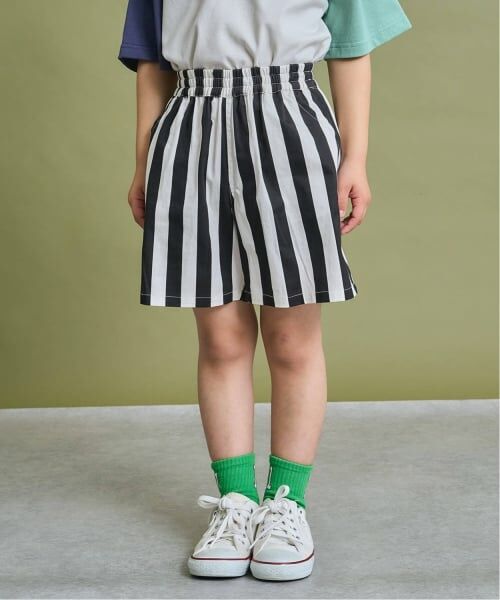 b・ROOM / ビールーム ショート・ハーフ・半端丈パンツ | 【ストレッチで動きやすい】アソート総柄４分丈パンツ（ストライプ）