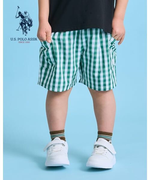 b・ROOM / ビールーム ショート・ハーフ・半端丈パンツ | 【U.S. POLO ASSN.】【セットアップ可】４分丈パンツ（グリーン）