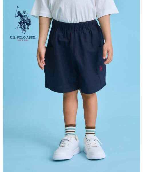 b・ROOM / ビールーム ショート・ハーフ・半端丈パンツ | 【U.S. POLO ASSN.】【セットアップ可】４分丈パンツ（紺）