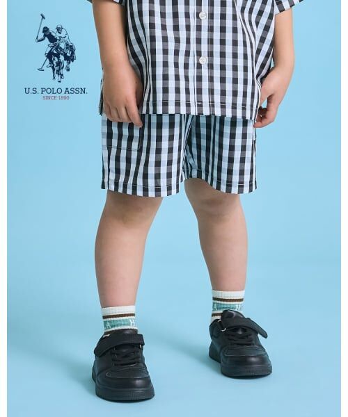 b・ROOM / ビールーム ショート・ハーフ・半端丈パンツ | 【U.S. POLO ASSN.】【セットアップ可】４分丈パンツ（黒）