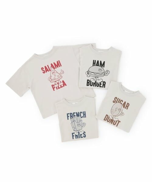 b・ROOM / ビールーム Tシャツ | 【防汚・速乾・型崩れしない】ジャンクフードアソートプリントTシャツ | 詳細10