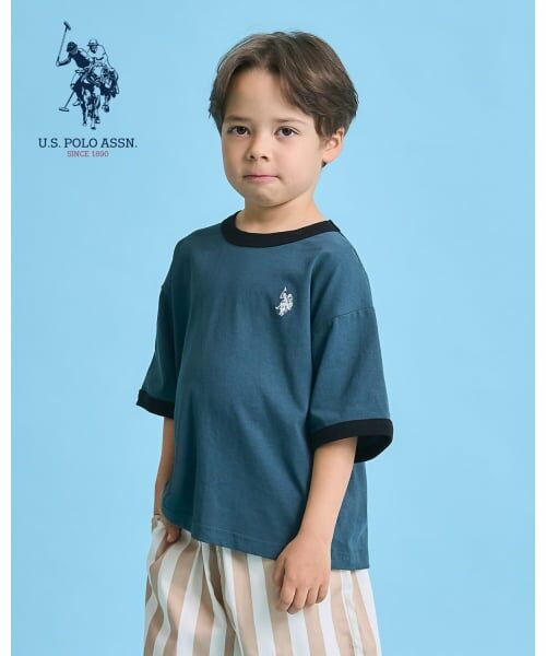 b・ROOM / ビールーム Tシャツ | 【U.S. POLO ASSN.】ワイドシルエットリンガーTシャツ（モス グリーン）