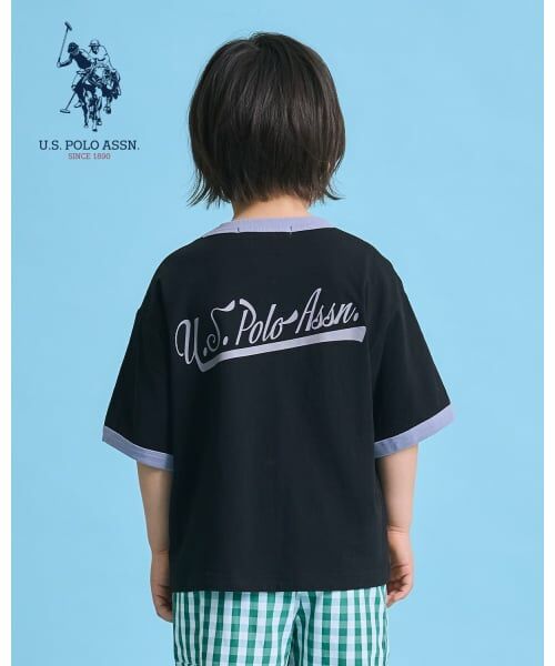 b・ROOM / ビールーム Tシャツ | 【U.S. POLO ASSN.】ワイドシルエットリンガーTシャツ（黒）