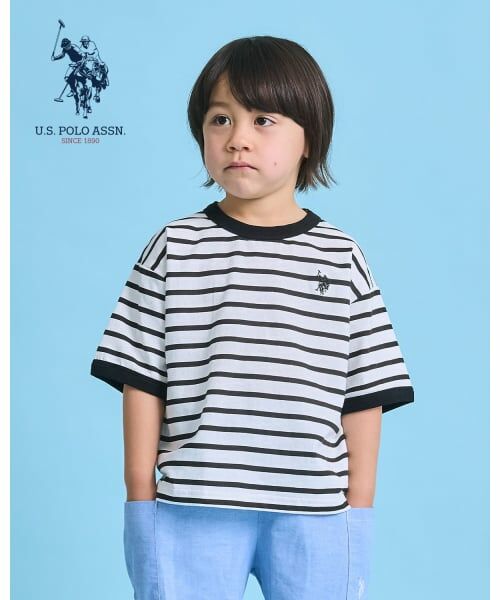 b・ROOM / ビールーム Tシャツ | 【U.S. POLO ASSN.】ワイドシルエットリンガーTシャツ（マルチ）