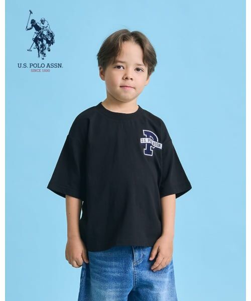 b・ROOM / ビールーム Tシャツ | 【U.S. POLO ASSN.】ワイドシルエットプリントTシャツ（黒）