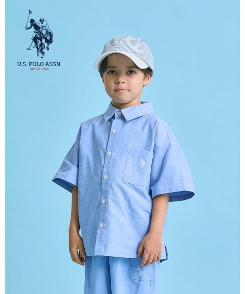 b・ROOM / ビールーム シャツ・ブラウス | 【U.S. POLO ASSN.】【セットアップ可】半袖リラックスシャツ(ブルー)
