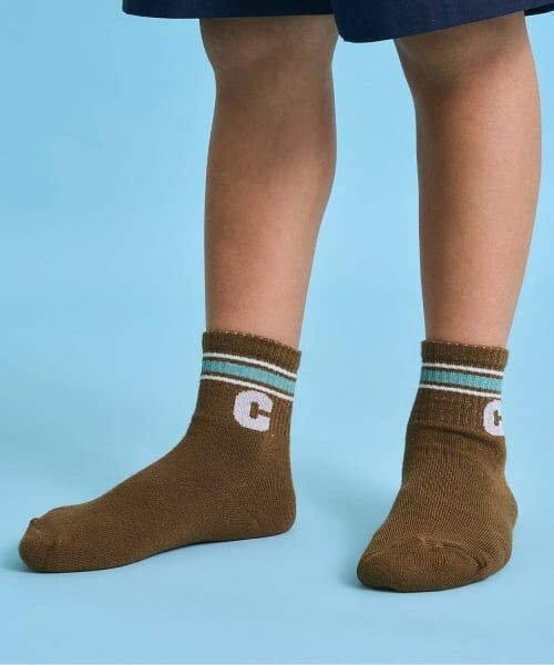 b・ROOM / ビールーム ソックス | ラインアソートクルーソックス（茶）