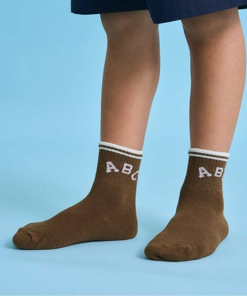 b・ROOM / ビールーム ソックス | ラインアソートクルーソックス（モカ茶）