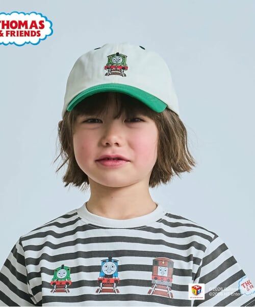 b・ROOM / ビールーム キャップ | 【きかんしゃトーマス】刺しゅうキャップ（モス グリーン）