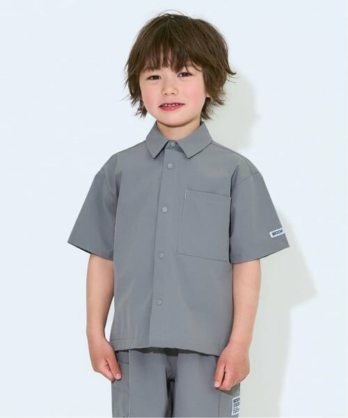 b・ROOM / ビールーム シャツ・ブラウス | 【セットアップ可】水陸両用半袖シャツ（チャコール）