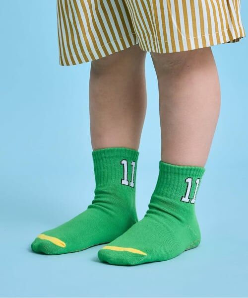 b・ROOM / ビールーム ソックス | ナンバーソックス(滑り止め付き)（グリーン）