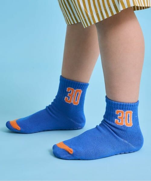b・ROOM / ビールーム ソックス | ナンバーソックス(滑り止め付き)（ブルー）