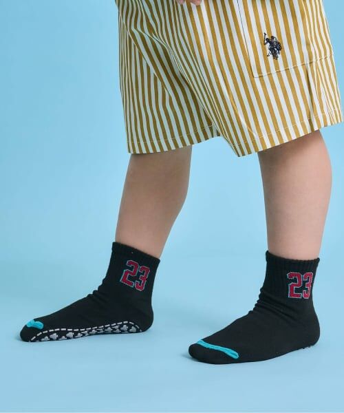 b・ROOM / ビールーム ソックス | ナンバーソックス(滑り止め付き)（黒）