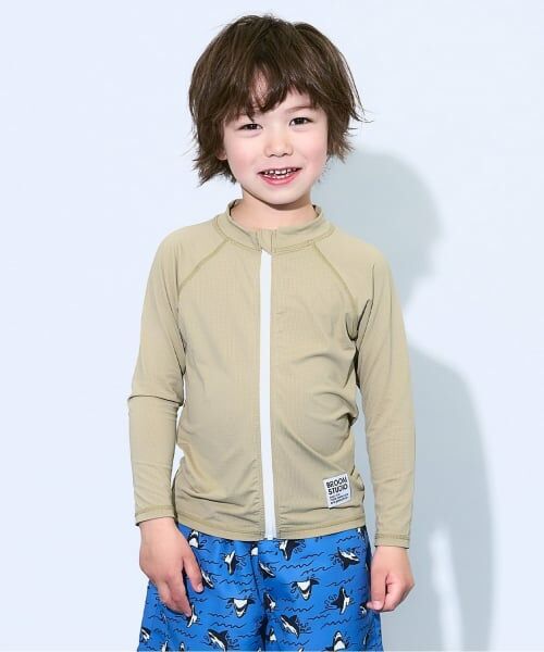 b・ROOM / ビールーム 水着・スイムグッズ | 【SWIM】フルジップメッシュラッシュガード（ベージュ）