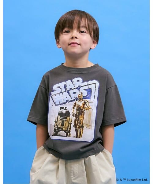 b・ROOM / ビールーム Tシャツ | 【STAR WARS】【防汚・速乾・型崩れしない】アソートプリントTシャツ【MNCM】（チャコール）