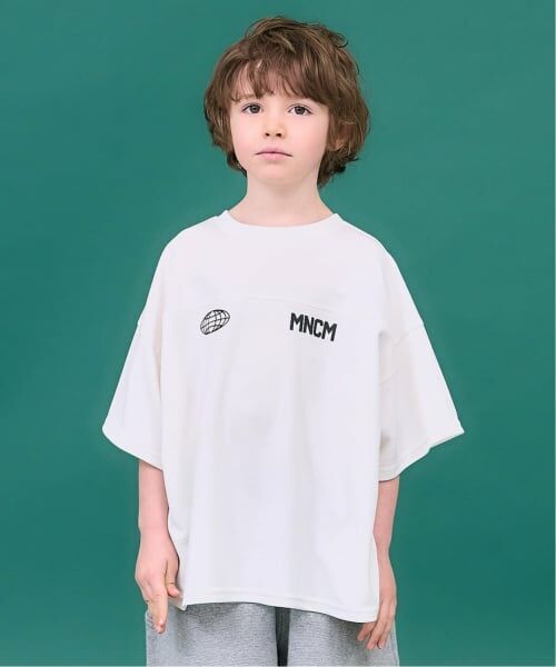 b・ROOM / ビールーム Tシャツ | 【セットアップ可】どちらが前でもOK！メッシュビッグサイズTシャツ【MNCM】（オフ ホワイト）
