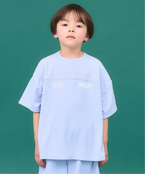 b・ROOM / ビールーム Tシャツ | 【セットアップ可】どちらが前でもOK！メッシュビッグサイズTシャツ【MNCM】（ライト ブルー）