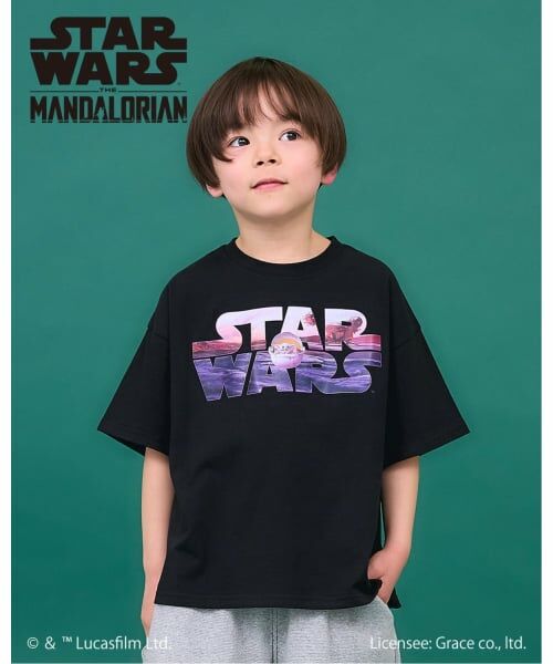 b・ROOM / ビールーム Tシャツ | 【STAR WARS】【防汚・吸水速乾・UV】【カイテキ天竺】ロゴプリントBIGTシャツ（黒）