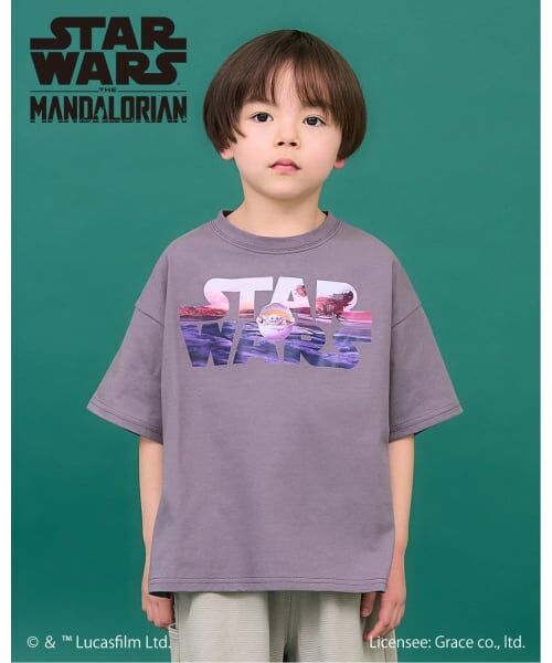 b・ROOM / ビールーム Tシャツ | 【STAR WARS】【防汚・吸水速乾・UV】【カイテキ天竺】ロゴプリントBIGTシャツ（チャコール）