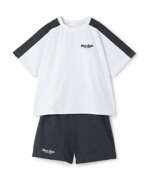 b・ROOM / ビールーム その他トップス | 【水陸両用】【セットアップ】Ｔシャツ＆パンツセット（オフ ホワイト）