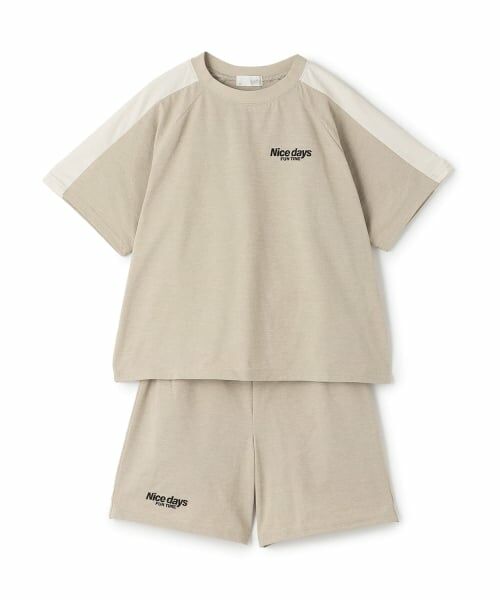 b・ROOM / ビールーム その他トップス | 【水陸両用】【セットアップ】Ｔシャツ＆パンツセット（ベージュ）