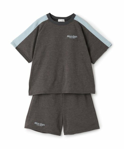 b・ROOM / ビールーム その他トップス | 【水陸両用】【セットアップ】Ｔシャツ＆パンツセット（チャコール）