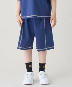 b・ROOM / ビールーム ショート・ハーフ・半端丈パンツ | 【熱をブロック】配色ステッチ4分丈パンツ