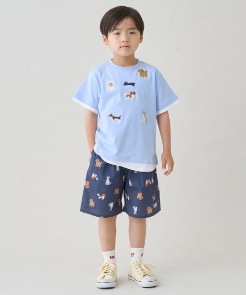 b・ROOM / ビールーム Tシャツ | アソート刺しゅうTシャツ(ブルー グレー)