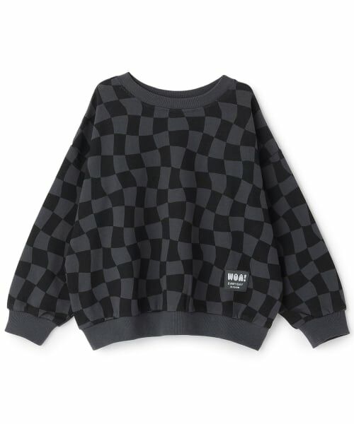 b・ROOM / ビールーム スウェット | 総柄スウェット【子供服】【キッズ】【男の子】(チャコール)
